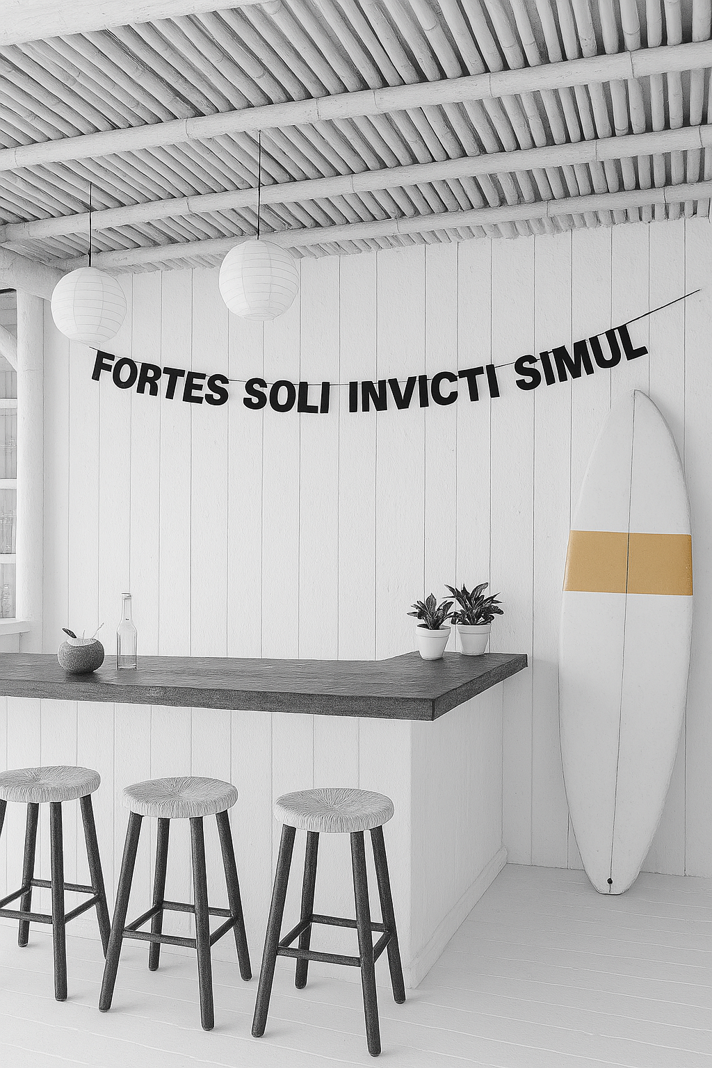 Letterketting "Fortes soli, invicti simul" (Sterk alleen, onoverwinnelijk samen). Perfect cadeau voor haar of je beste vriendin!